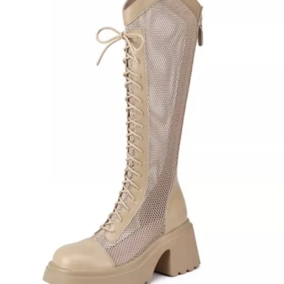 Ladies Shoes Lace up Boots - Picture 3 of 4